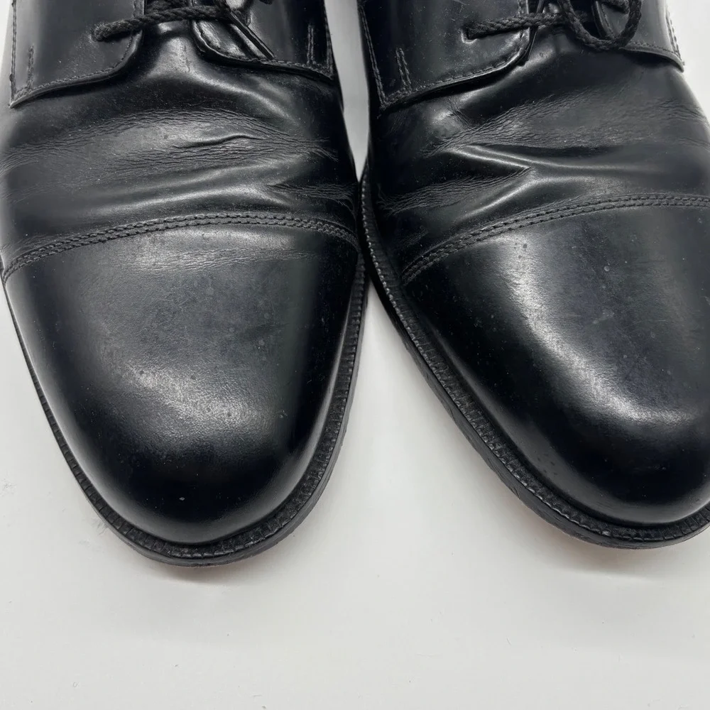 Cole Haan Mens Black Leather Cap Toe Derby Dress Shoes 13 D